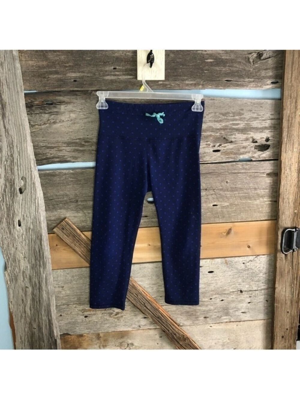 OLD Navy Size Med Blue Polka Dot Activewear Capris